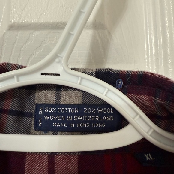 Lochlana By Hathaway Men’s Wool Blend Plaid Long Sleeve Button Up Shirt Size XL - Picture 8 of 11